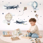 Dekoracja ścienna samoloty, balony, latawce – Mała Pracownia