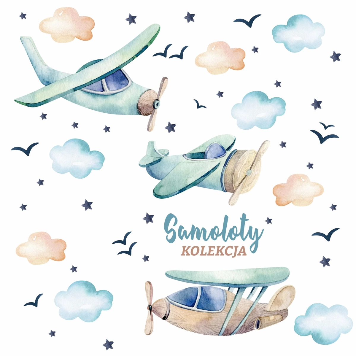 Naklejki ścienne Samoloty do pokoju dziecka – Boys Collection