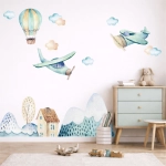Naklejki na ścianę Samoloty balon miasto – Boys Collection I