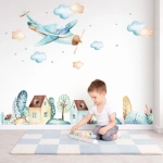 Naklejki na ścianę Samolot i miasteczko – Boys Collection IV – Mała Pracownia