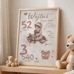 Metryczka urodzeniowa Miś na Chmurce dla dziecka