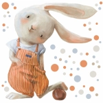 Naklejka na ścianę Królik z piłką do pokoju dziecka – Mała Pracownia