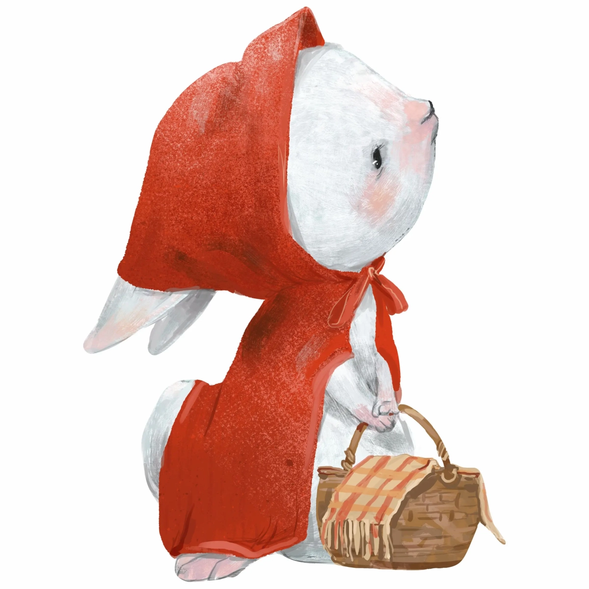 Bajkowa naklejka ścienna Królik Czerwony Kapturek – dekoracja do pokoju dziecka | Mała Pracownia