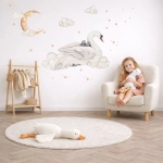 Akwarelowa naklejka Łabędź z łabędziątkami w pokoju dziecka – Mała Pracownia