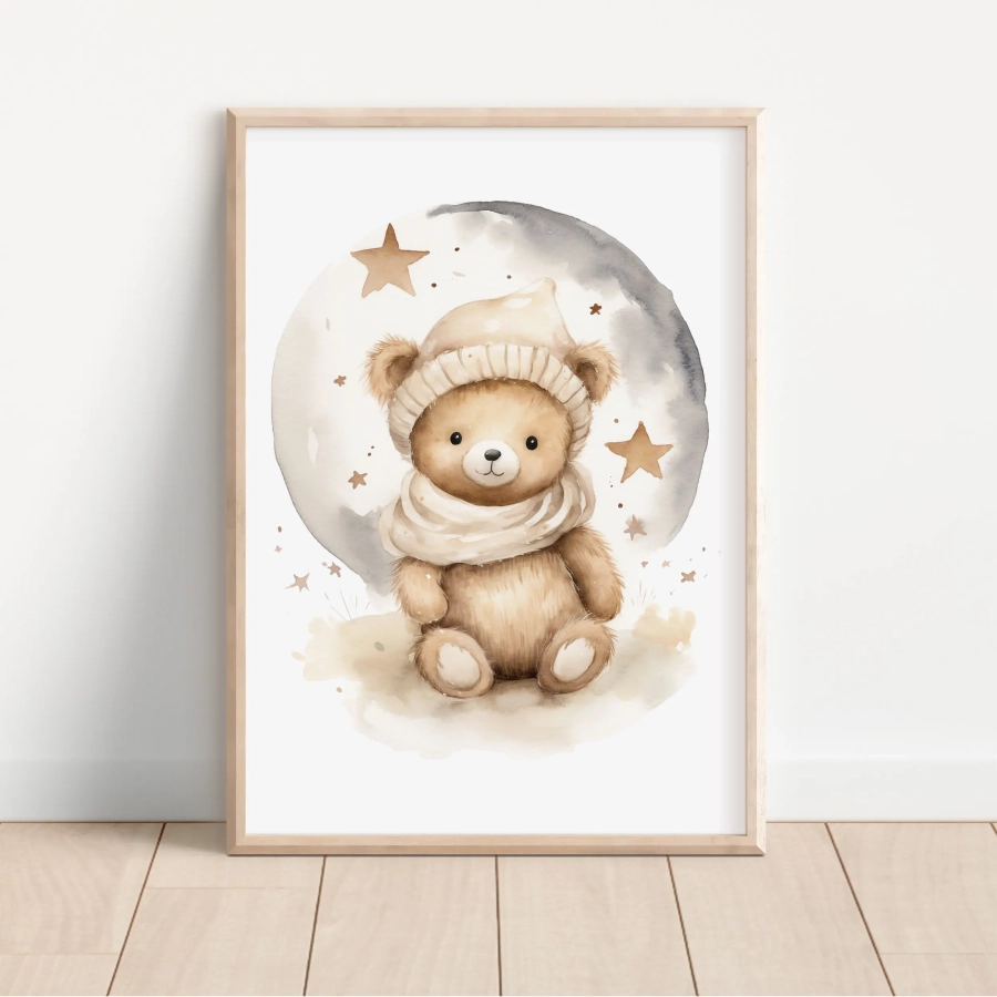 Plakat z misiem w pastelowych kolorach – Mała Pracownia