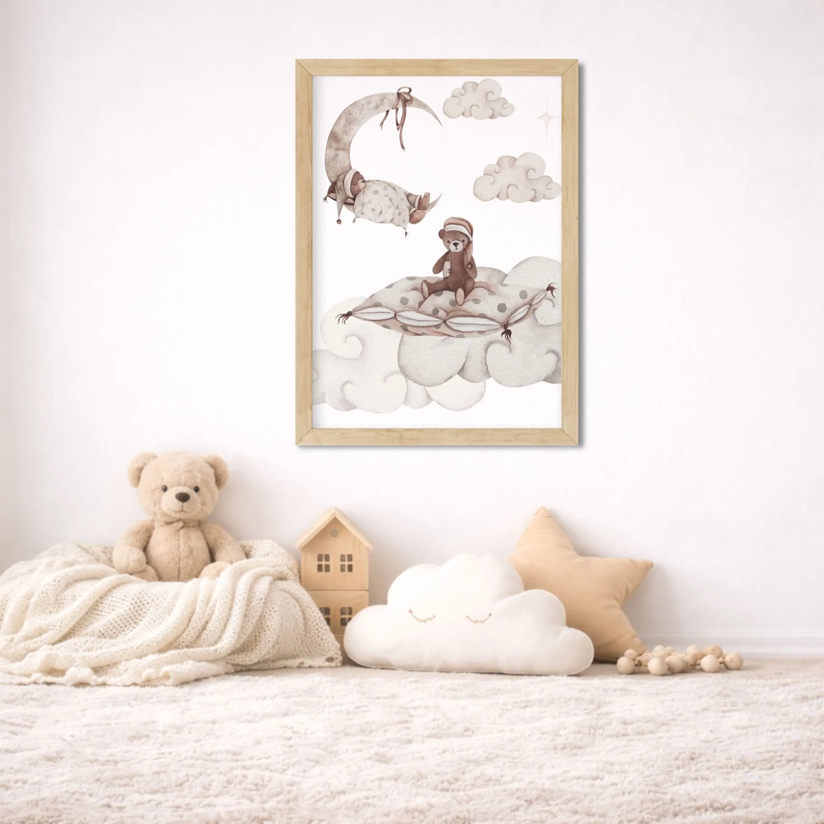 Plakat z misiem na księżycu – Sleepy Teddy DK062