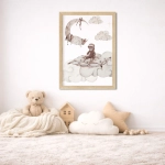 Plakat z misiem na księżycu – Sleepy Teddy DK062