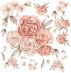 Piwonie Sunrise – zestaw naklejek ściennych z piwoniami i listkami