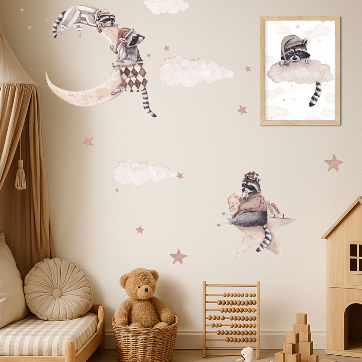 Śpiące Szopy – Naklejka na ścianę dla dzieci – Mała Pracownia