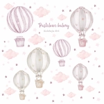 Różowe balony dekoracja ścienna do pokoju dziewczynki – Mała Pracownia