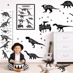 Plakat Dinozaury z nazwami – Wzór 4 czarno-biały | Mała Pracownia