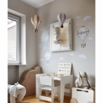 Akwarelowe balony i chmurki – naklejki na ścianę do pokoju dziecka