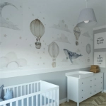 Naklejki na ścianę z balonami i chmurkami w pokoju dziecka – Mała Pracownia