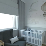 Beżowo-szare balony jako naklejki na ścianę w pokoju niemowlaka – Mała Pracownia