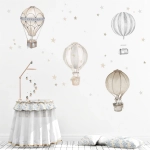 Zestaw naklejek na ścianę beżowo-szare balony z gwiazdkami