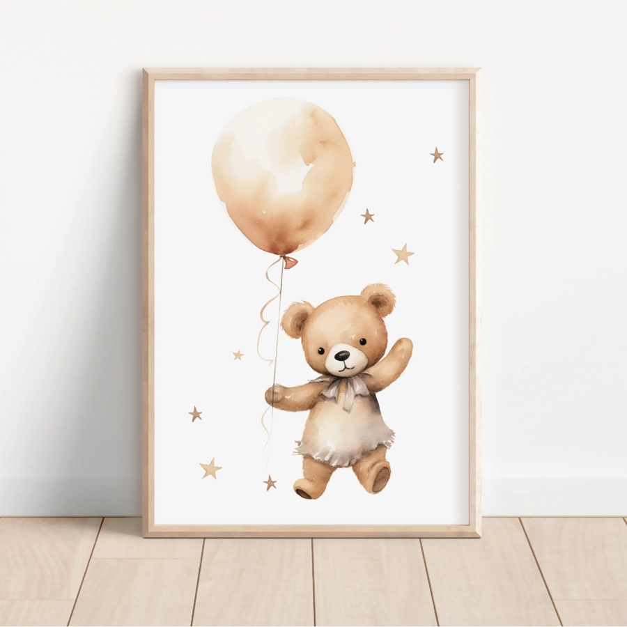 Plakat Miś z balonem Wzór 1 – Mała Pracownia