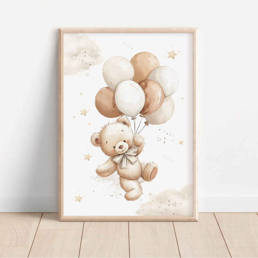 Plakat Miś z balonikami Wzór 11 – Mała Pracownia