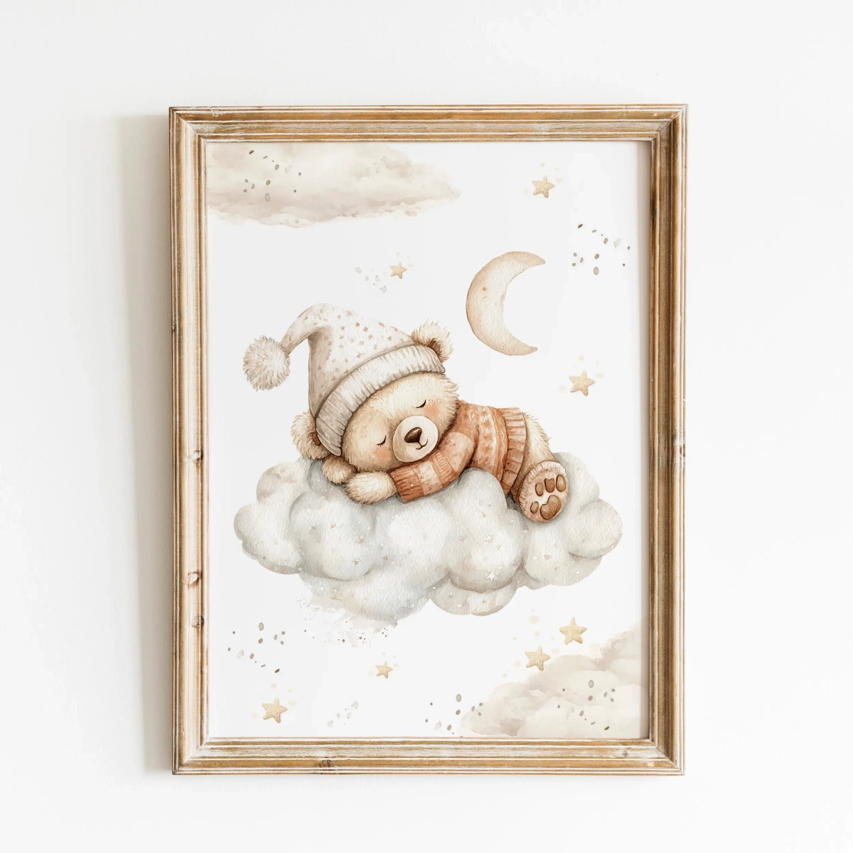 Pastelowy plakat Miś śpiący – Mała Pracownia