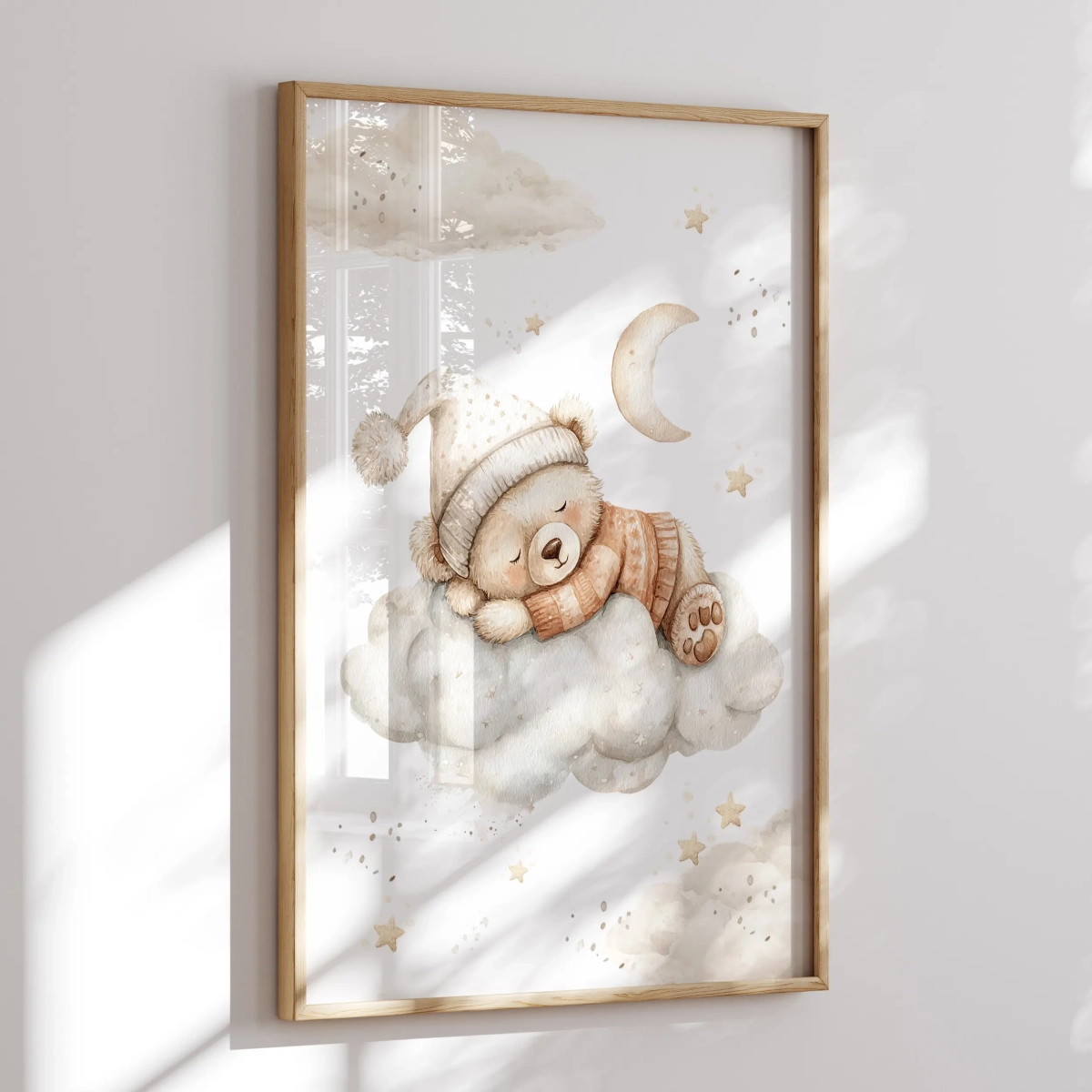 Plakat boho Miś na chmurce – Mała Pracownia