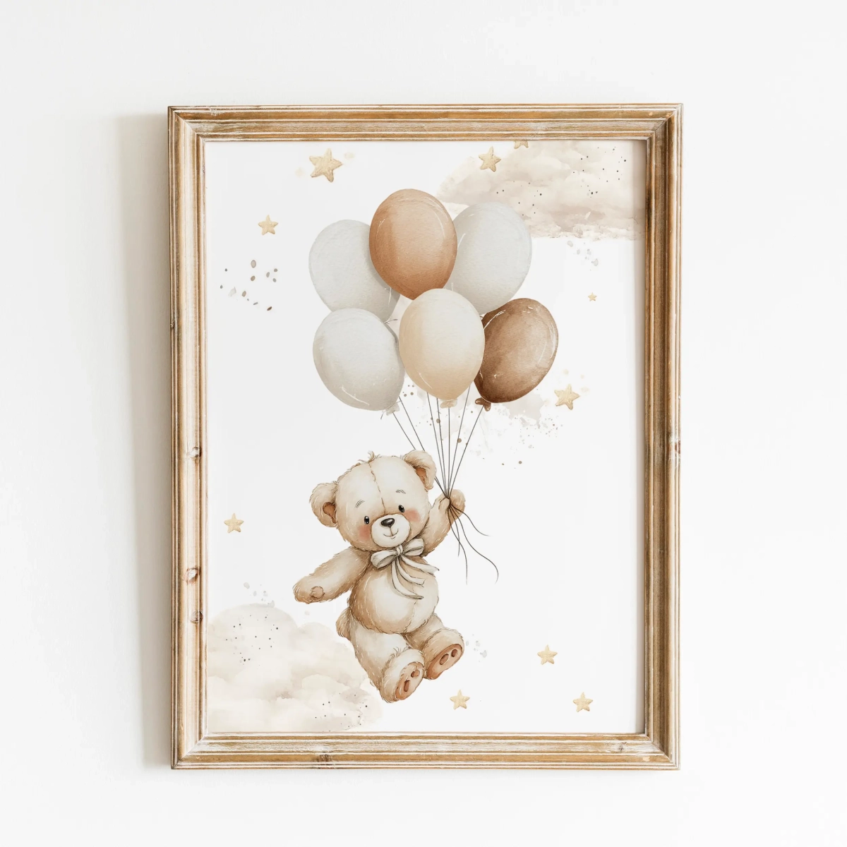 Miś z balonikami – plakat do pokoju dziecka – Mała Pracownia
