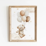 Miś z balonikami – plakat do pokoju dziecka – Mała Pracownia