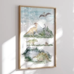 Plakat z dinozaurami do pokoju dziecka – Wzór 1 | Mała Pracownia