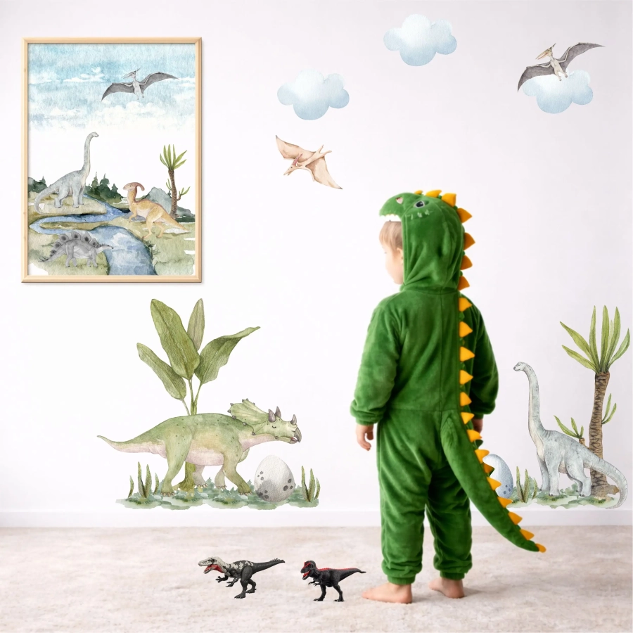 Plakat jurajski z dinozaurami – Wzór 2 | Mała Pracownia