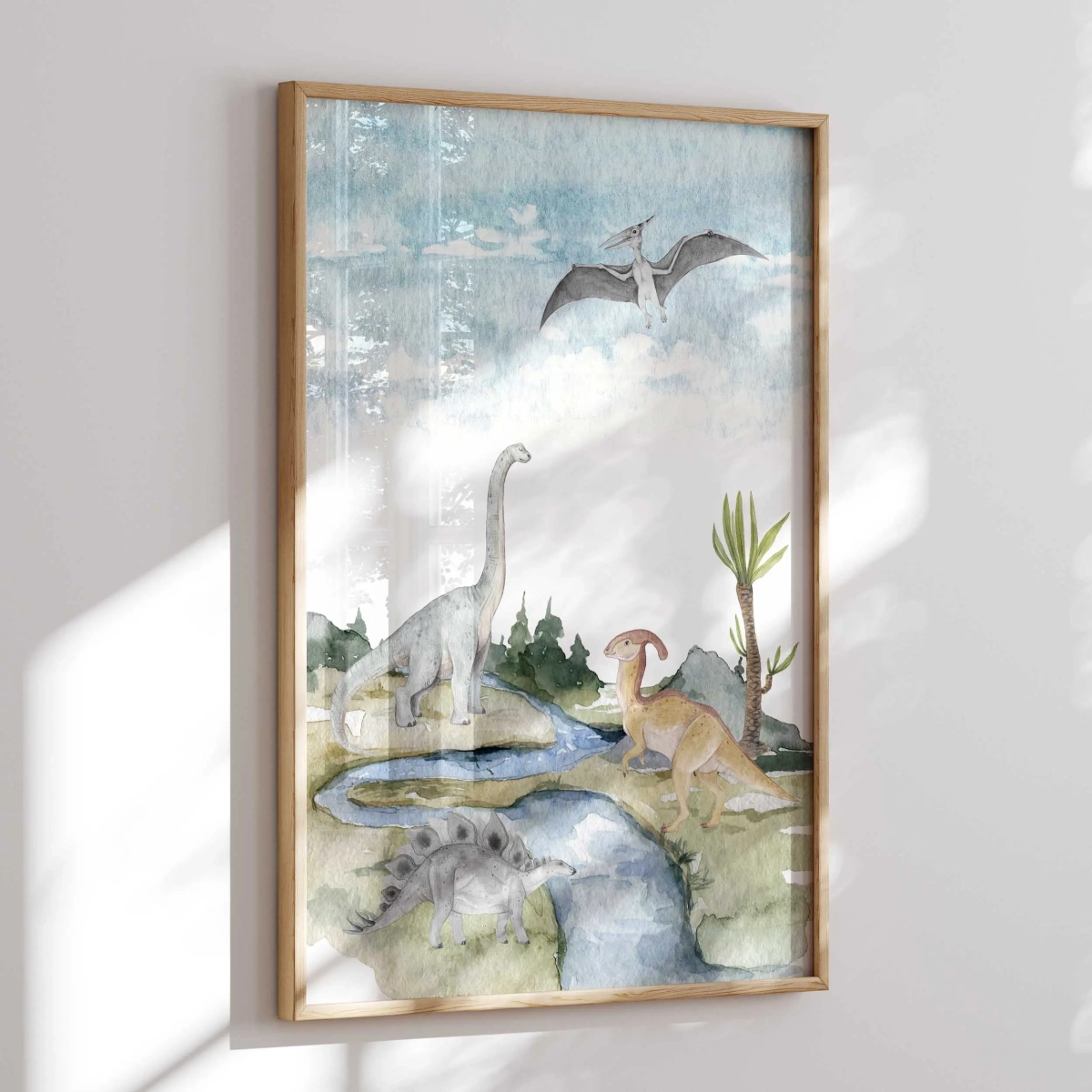 Plakat z dinozaurami do pokoju dziecka – Wzór 2 | Mała Pracownia