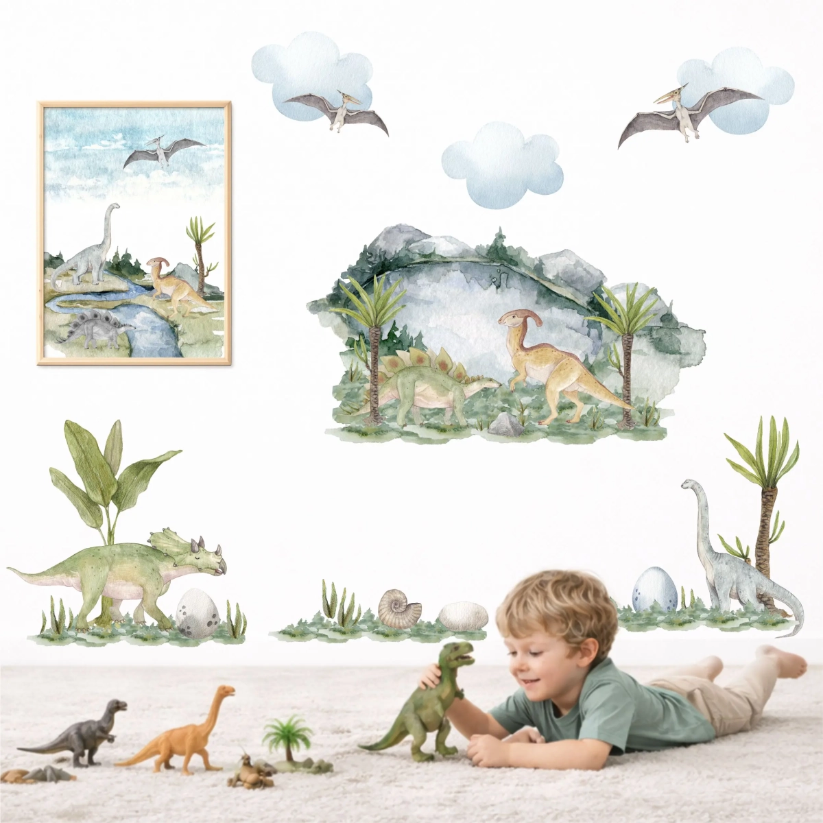 Plakat Dinozaury dla chłopca – Wzór 2 | Mała Pracownia