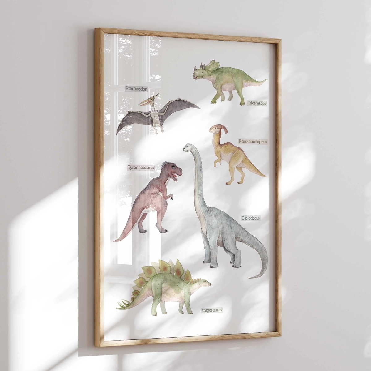 Plakat na ścianę Dinozaury z nazwami – Wzór 3 | Mała Pracownia