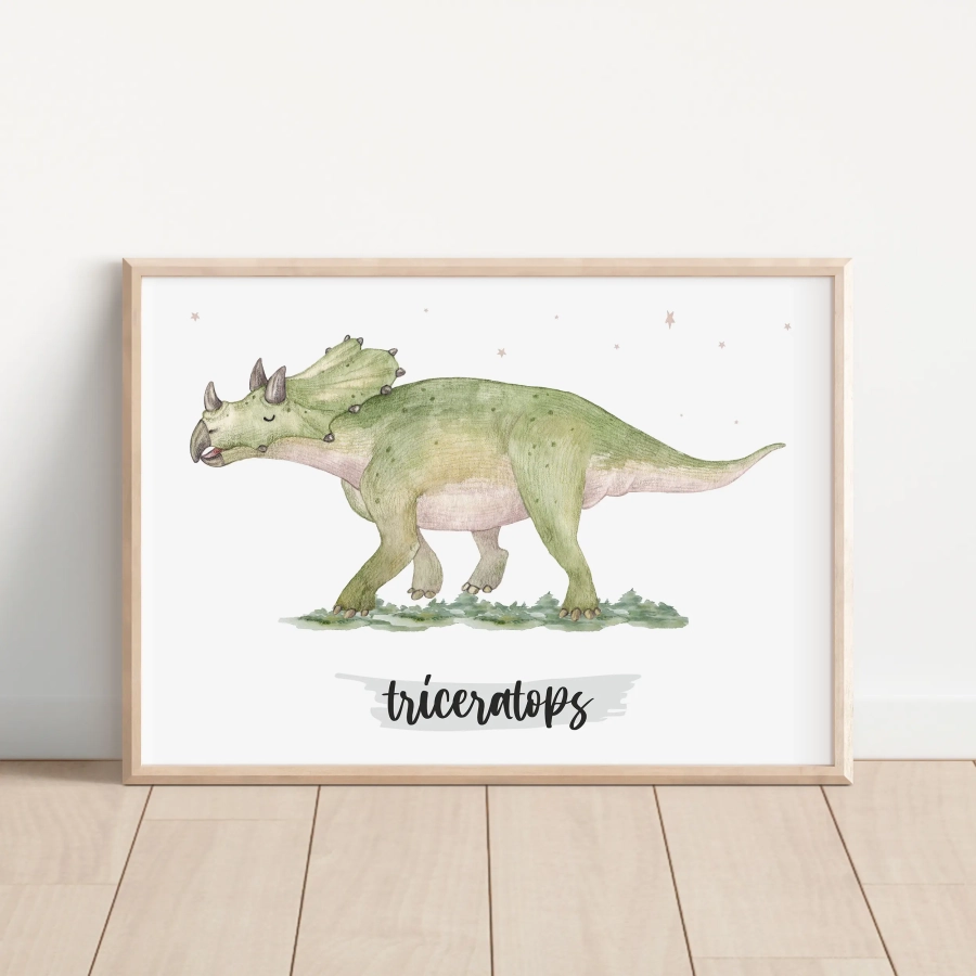 Plakat Triceratops dla dzieci | Mała Pracownia