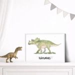 Plakat z dinozaurem Triceratops | Mała Pracownia