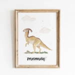 Plakat z dinozaurem Parazaurolof – Mała Pracownia