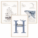 Tryptyk marynistyczny z literą imienia — Mała Pracownia