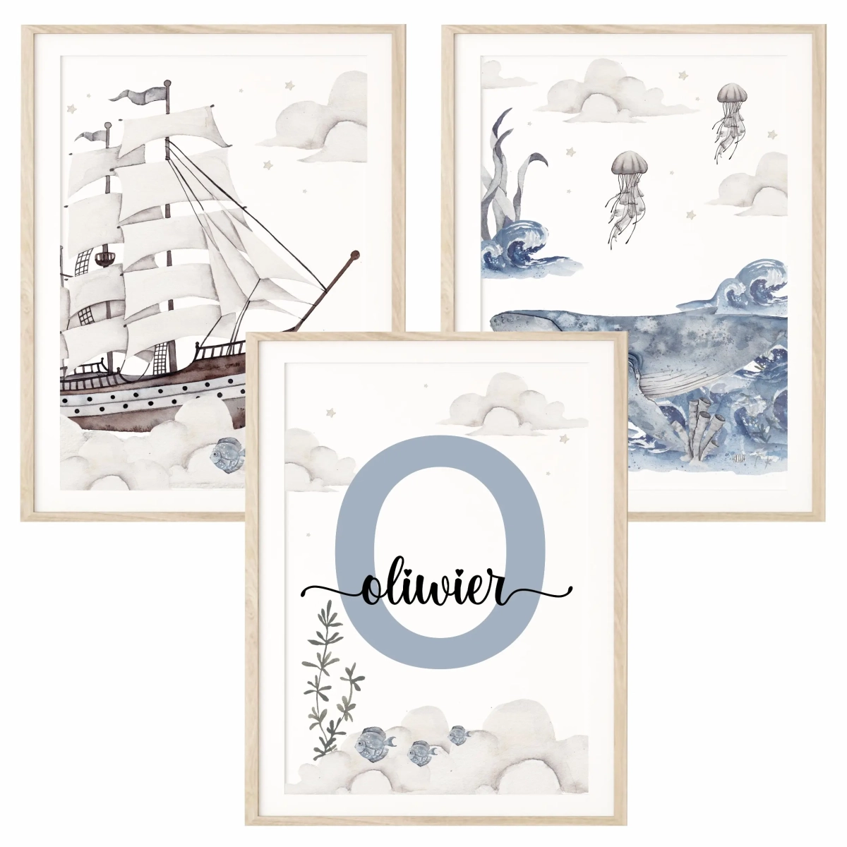 Dekoracja ścienna dla dziecka plakaty oceaniczne Podniebny Ocean Nr 4 – Mała Pracownia