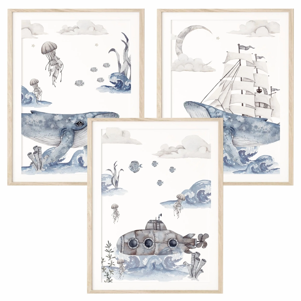Dekoracja ściany pokój dziecka zestaw plakatów Podniebny Ocean Nr 2
