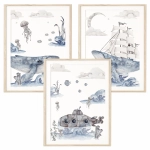 Dekoracja ściany pokój dziecka zestaw plakatów Podniebny Ocean Nr 2