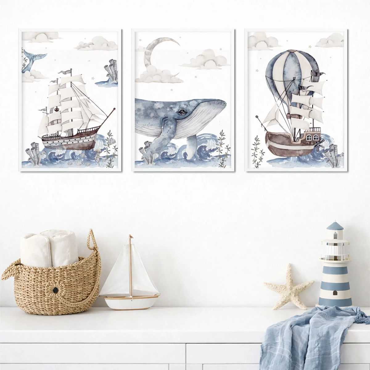 Plakaty marynistyczne dla dzieci Podniebny Ocean Nr 1 – Mała Pracownia