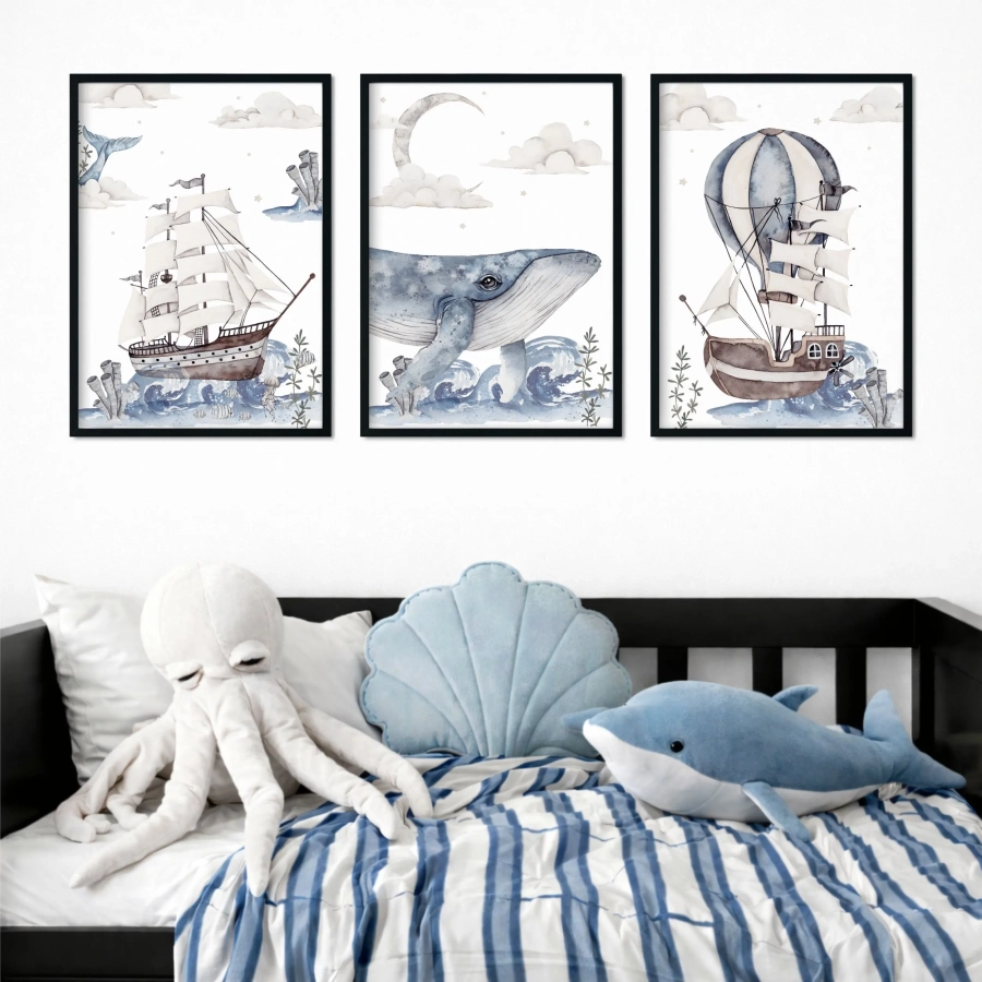 Zestaw 3 plakaty Podniebny Ocean Nr 1 – Mała Pracownia