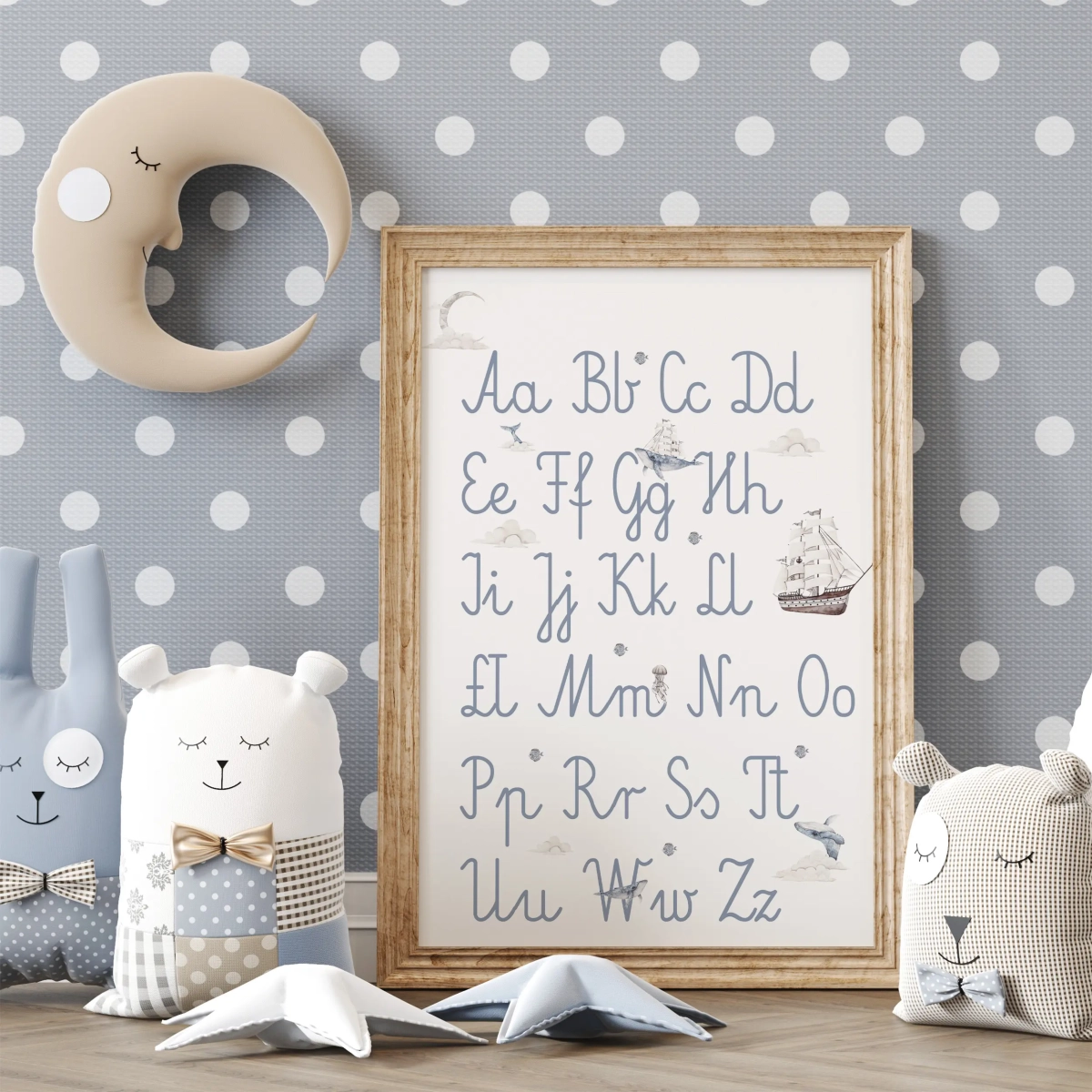 Plakat na ścianę litery dla dzieci Podniebny Ocean – Mała Pracownia