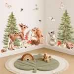 Leśne zwierzęta naklejki w akwareli – sarenka, wiewiórka, jeż, ślimak, myszka – Mała Pracownia