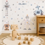 Naklejka Roboty II na ścianę dla dzieci – Mała Pracownia