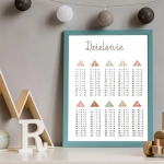 Plakat do nauki dzielenia dla dzieci – edukacyjny Montessori
