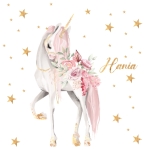 jednorożec pastelowy naklejka ścienna z imieniem dla dziewczynki