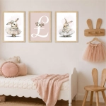 Plakaty Króliczki balet Nr 2 w pastelowych kolorach