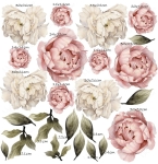 Formatka L – naklejka z piwoniami watercolor