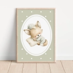 Śpiący lisek w pastelowych kolorach – plakat z kolekcji Pastelowe Liski