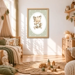 Lisek na huśtawce w owalnej ramce – plakat DK191
