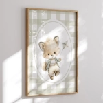 Plakat z liskiem i latawcem w akwarelowej stylistyce DK192