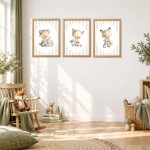 Zestaw 3 plakatów Pastelowe Liski DK195